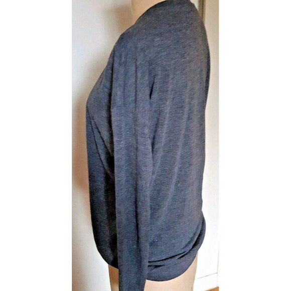 Aritzia Wlfred Free oversized V neck pullover tunic blouse sweater top gray S - Picture 9 of 10